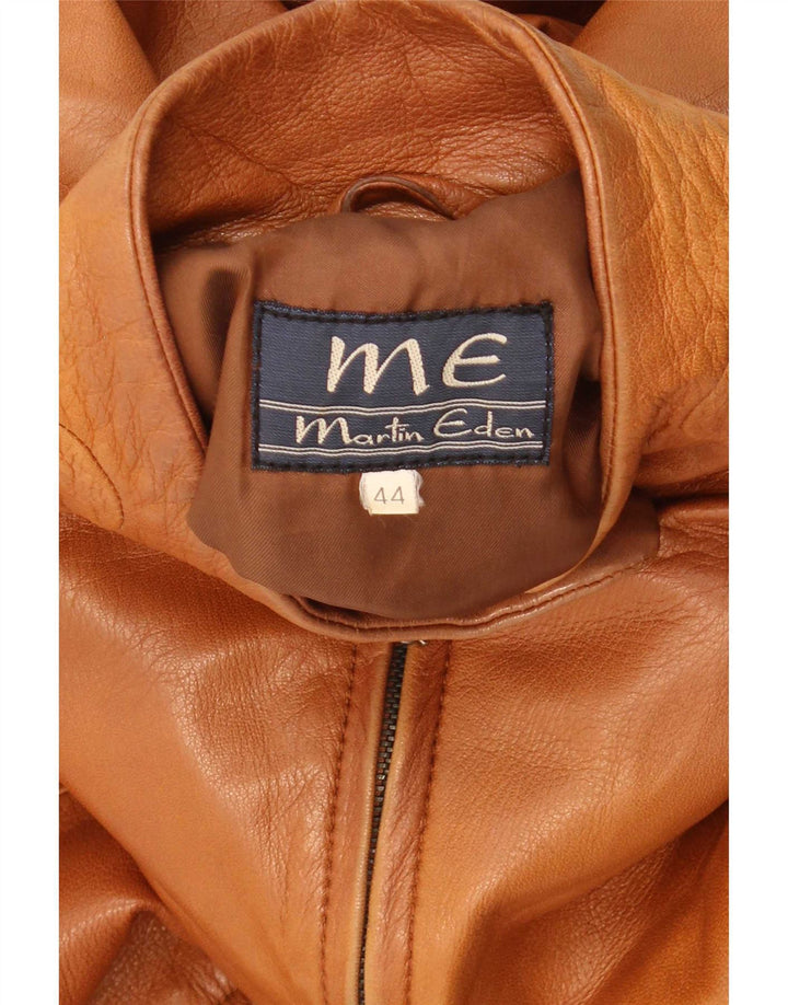 Martin Eden Womens Leather Jacket IT 44 Medium Brown Leather