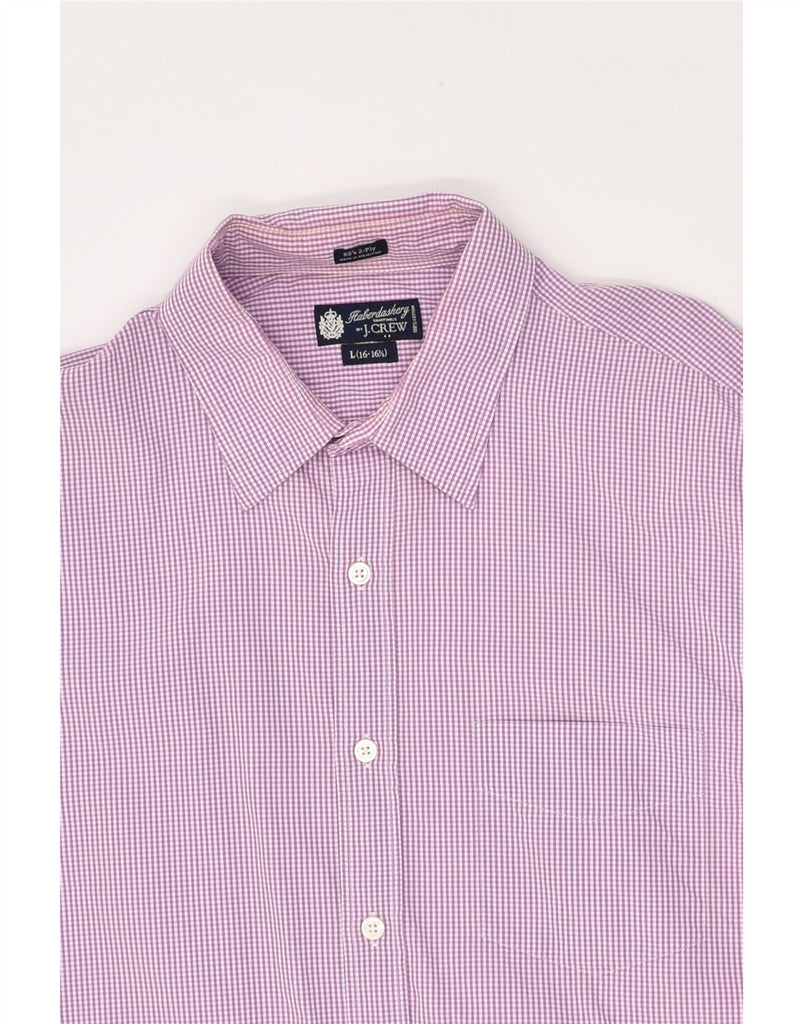 J. CREW Mens Shirt Size 16 1/2 Large Purple Check Cotton | Vintage J. Crew | Thrift | Second-Hand J. Crew | Used Clothing | Messina Hembry 