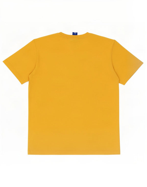 Champion Mens Graphic T-Shirt Top Medium Yellow Cotton