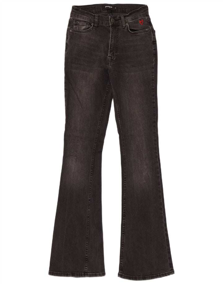 Desigual Womens Slim Flared Jeans EU 36 Small W26 L33 Black Cotton