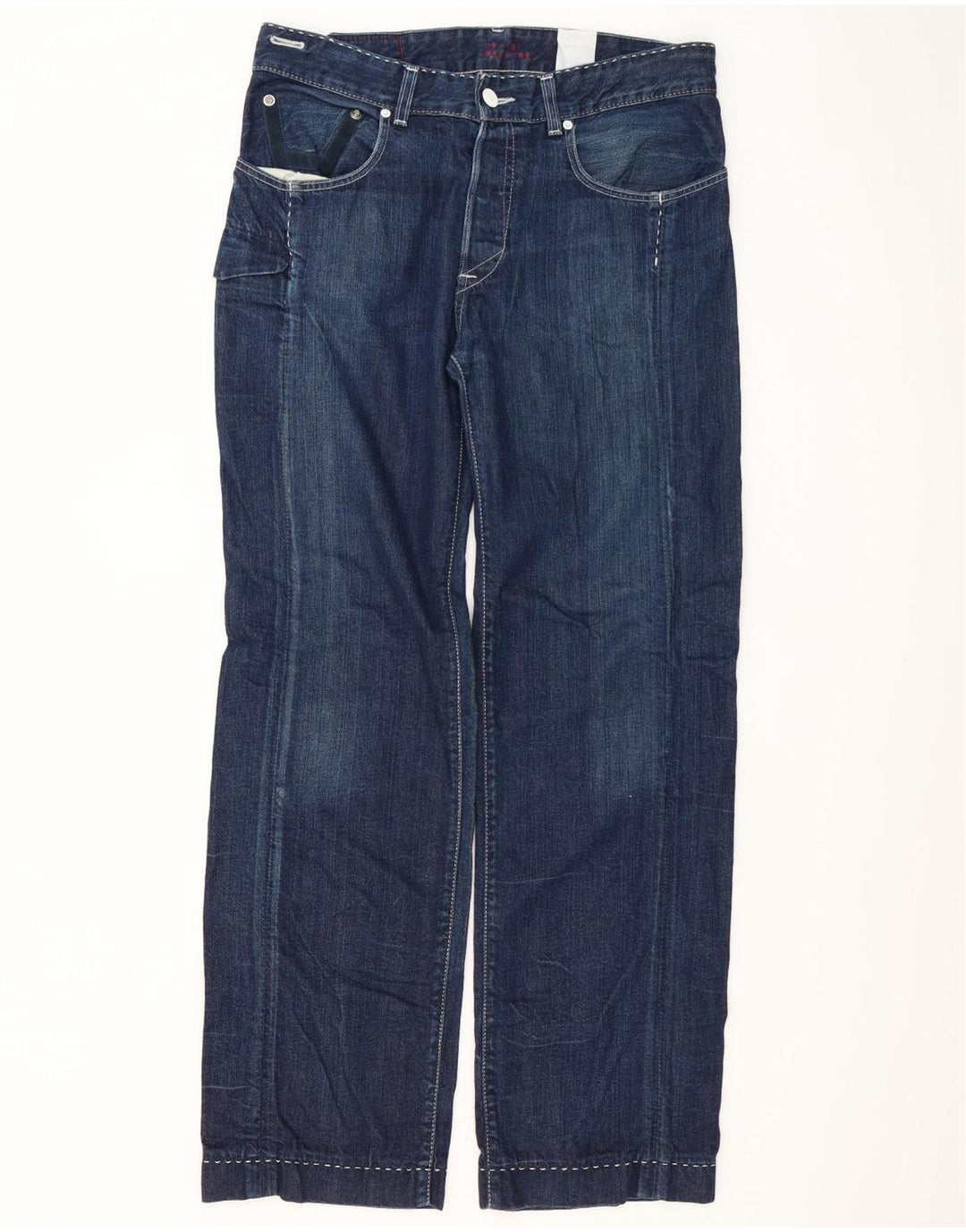 Levi's Mens Straight Jeans W34 L34 Navy Blue Cotton