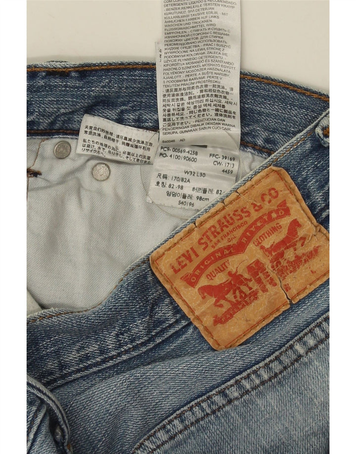 LEVI'S Mens Straight Jeans W32 L26 Blue Cotton