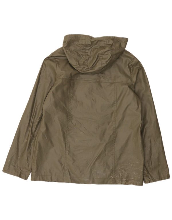 Marks & Spencer Womens Hooded Oversized Waxed Jacket UK 10 Small Green
