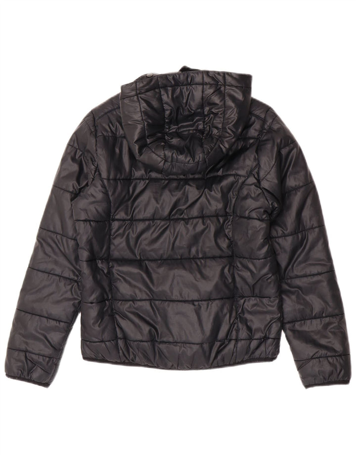 Adidas Girls Hooded Padded Jacket 11-12 Years Black Polyester