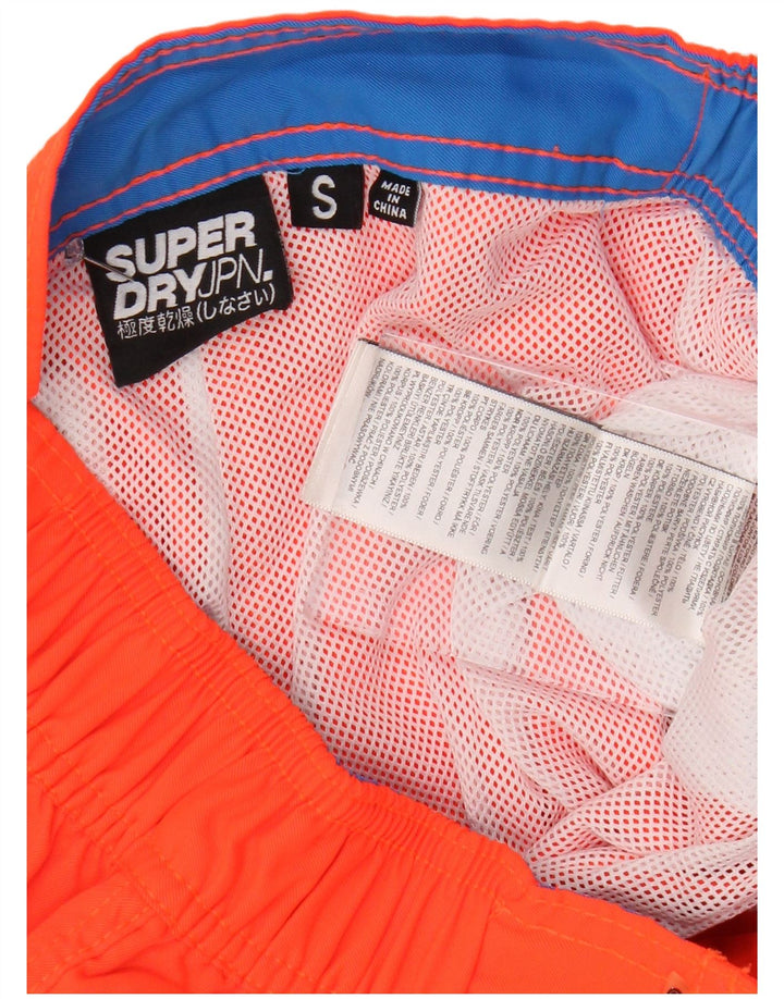 SUPERDRY Mens Graphic Swimming Shorts Small  Orange Polyester