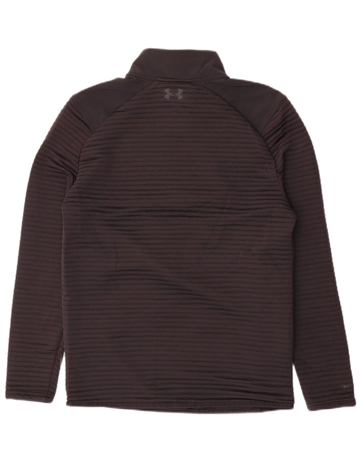 Under Armour Mens Zip Neck Pullover Tracksuit Top Small Black Polyester