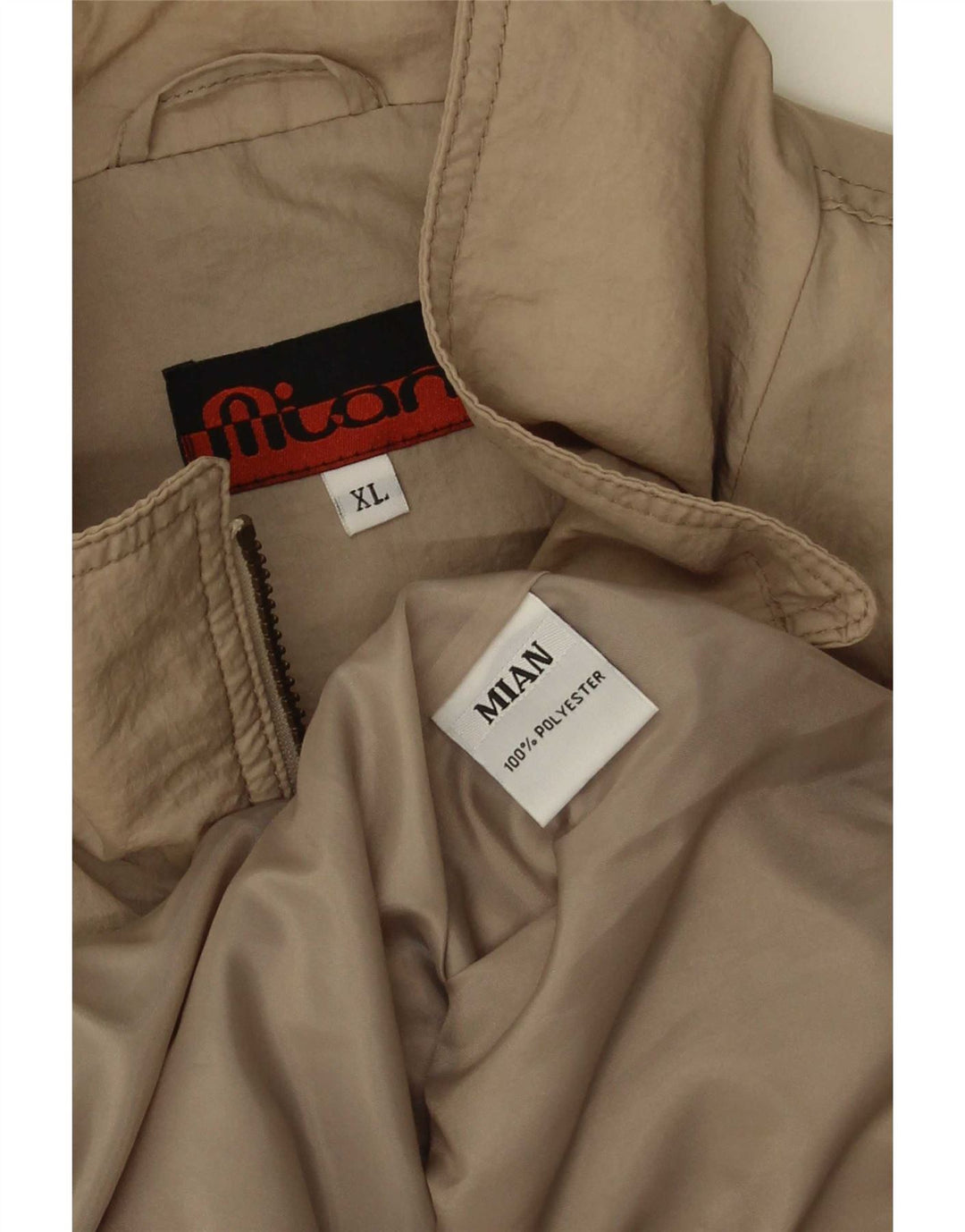 Vintage Mens Bomber Jacket UK 42 XL Beige Polyester
