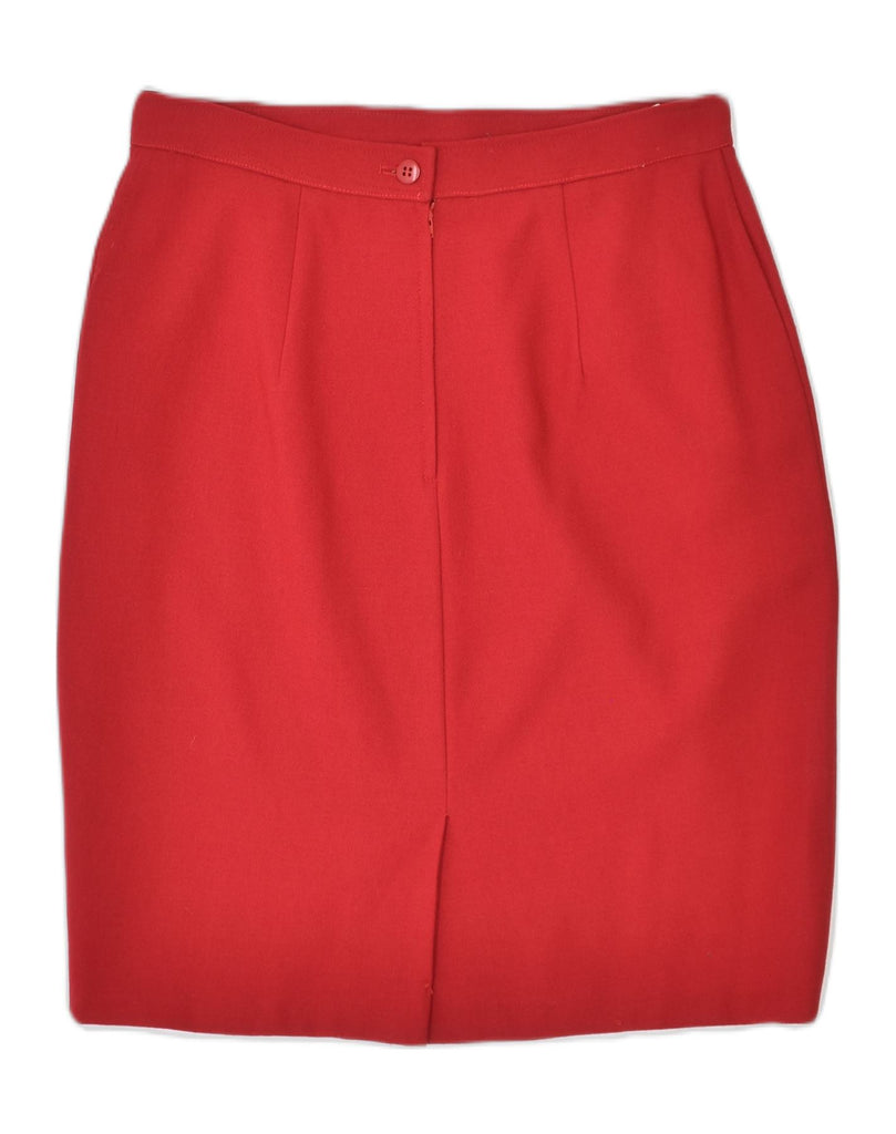 VALENTINO Womens Pencil Skirt IT 44 Medium W28 Red Wool | Vintage | Thrift | Second-Hand | Used Clothing | Messina Hembry 