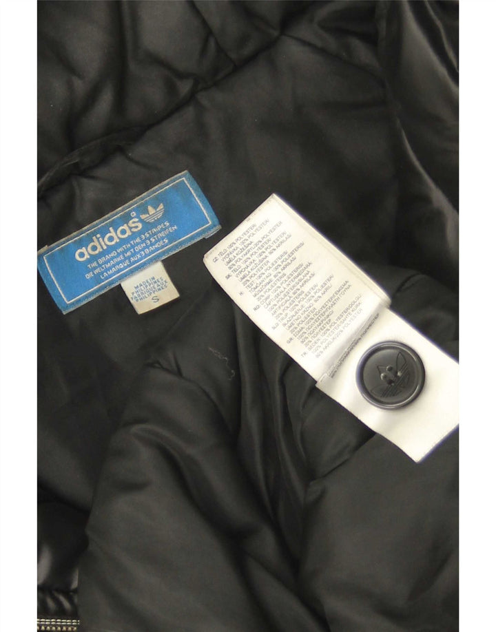 Adidas Mens Hooded Padded Jacket UK 36 Small Black Polyester