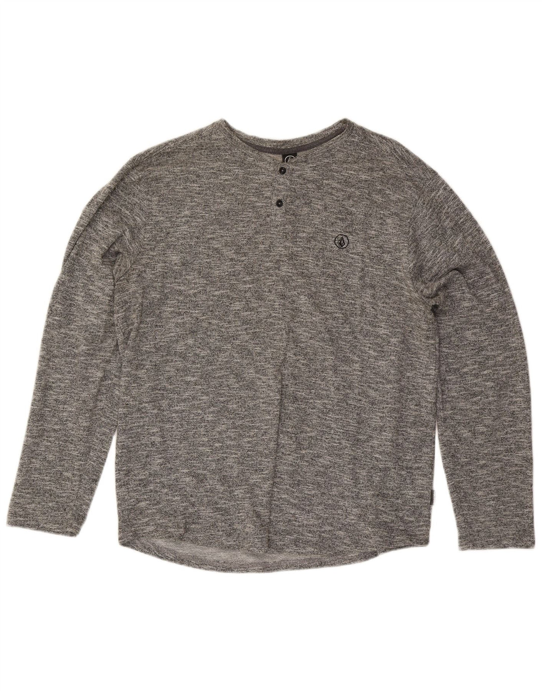 Volcom Mens Top Long Sleeve XL Grey Flecked Cotton
