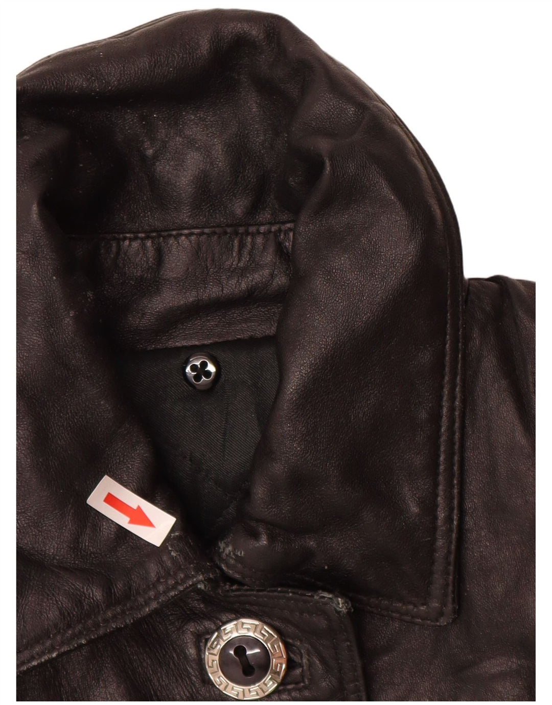 Vintage Womens Loose Fit Leather Coat UK 14 Medium Black Leather