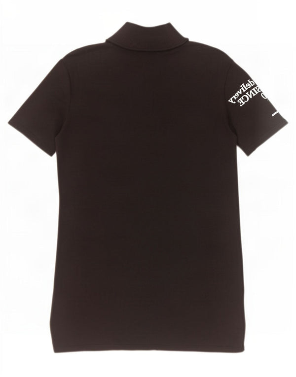 Zara Womens Trafaluc Graphic T-Shirt Dress UK 10 Small Black Cotton