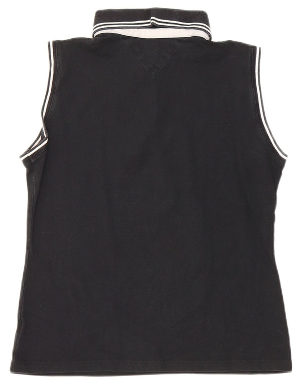 Tommy Hilfiger Womens Sleeveless Polo Shirt EU 40 Medium Black