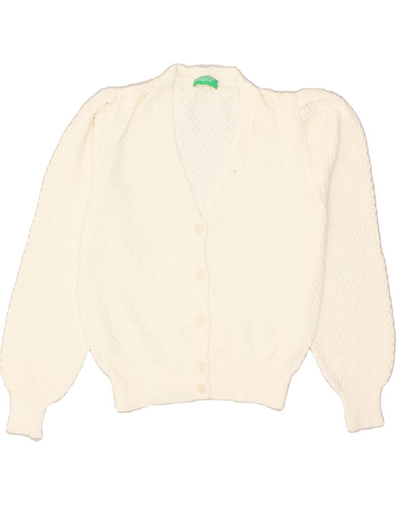 BENETTON Womens Cardigan Sweater UK 12 Medium Off White | Vintage Benetton | Thrift | Second-Hand Benetton | Used Clothing | Messina Hembry 