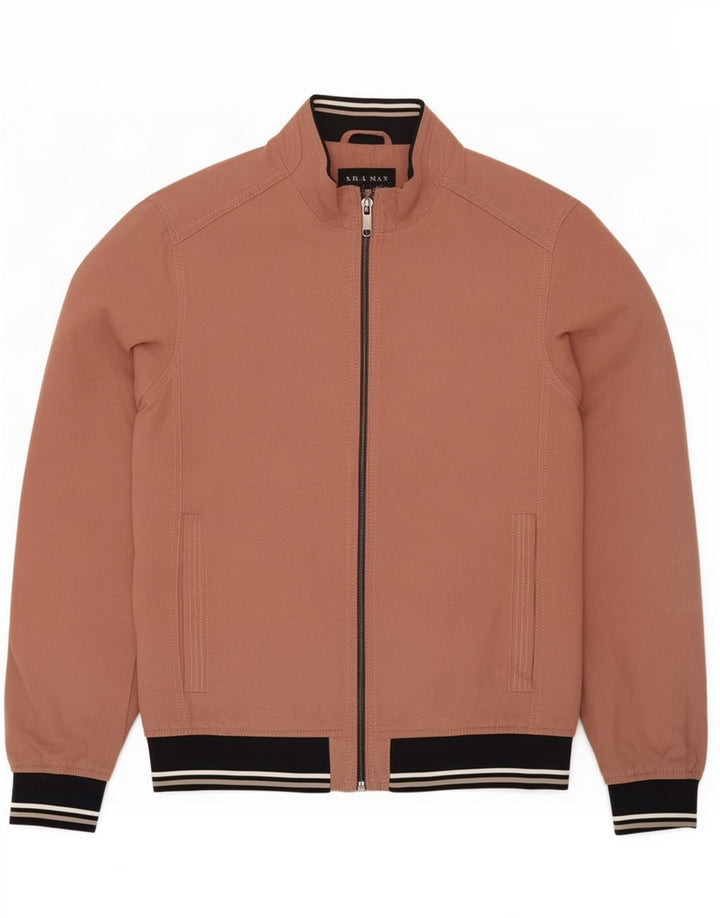 Zara Mens Bomber Jacket UK 38 Medium Pink Polyester