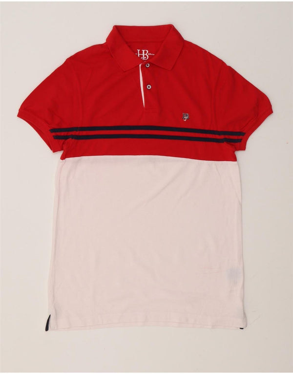 Harmont & Blaine Mens Polo Shirt Large Red Colourblock Cotton