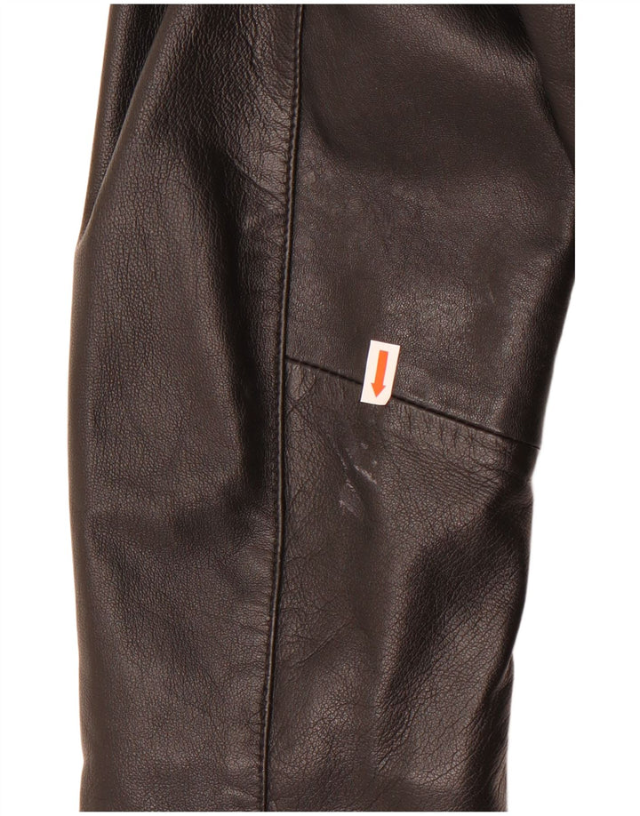 Essence Womens Oversized Leather Jacket UK 18/20 XL Black Leather