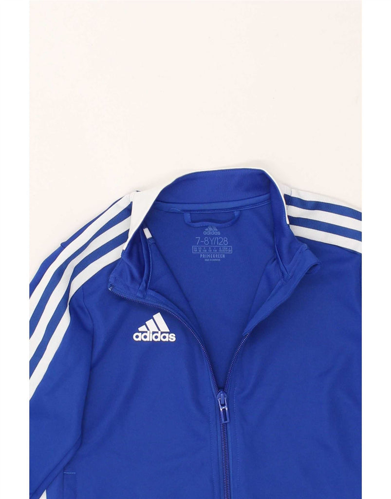 ADIDAS Boys Aeroready Graphic Tracksuit Top Jacket 7-8 Years Blue Vintage Adidas and Second-Hand Adidas from Messina Hembry 