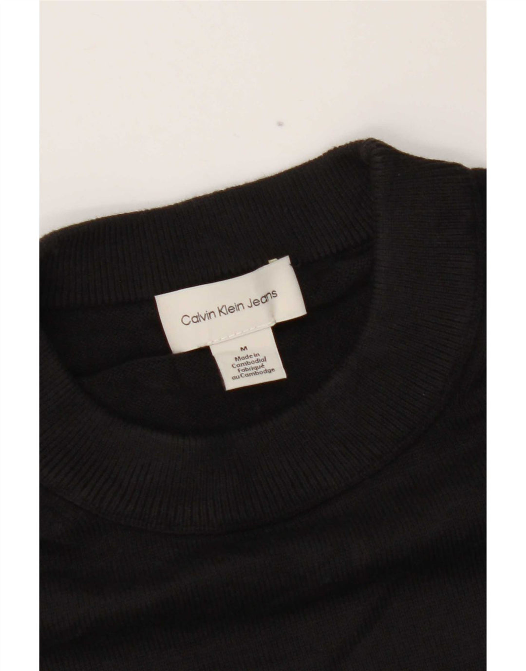 Calvin Klein Jeans Mens Crew Neck Jumper Sweater Medium Black