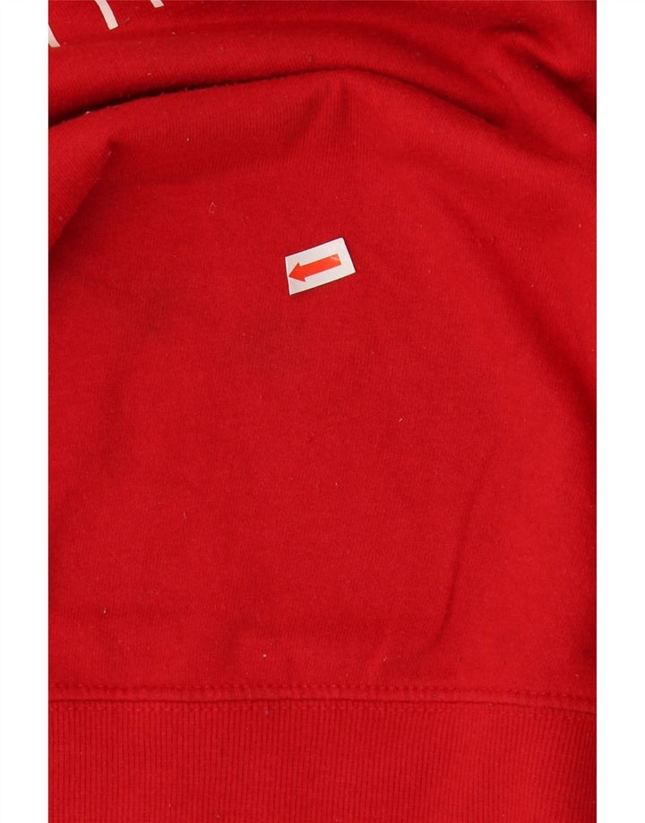 TOMMY HILFIGER Womens Graphic Sweatshirt Jumper UK 14 Medium Red Cotton