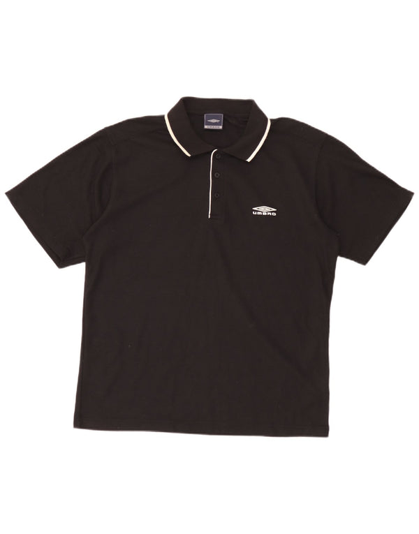 Umbro Mens Polo Shirt Medium Black Polyester