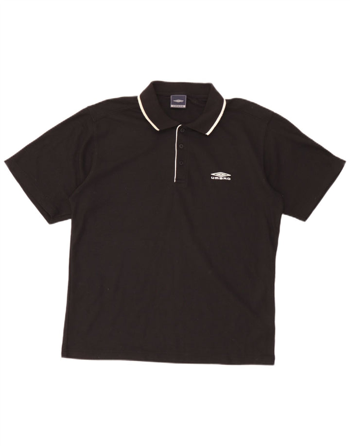 Umbro Mens Polo Shirt Medium Black Polyester