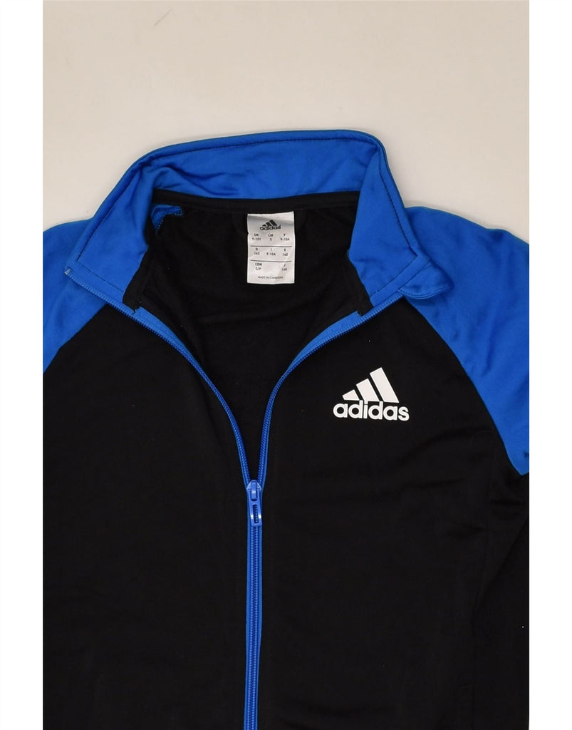 ADIDAS Boys Tracksuit Top Jacket 9-10 Years Black Colourblock Polyester | Vintage Adidas | Thrift | Second-Hand Adidas | Used Clothing | Messina Hembry 