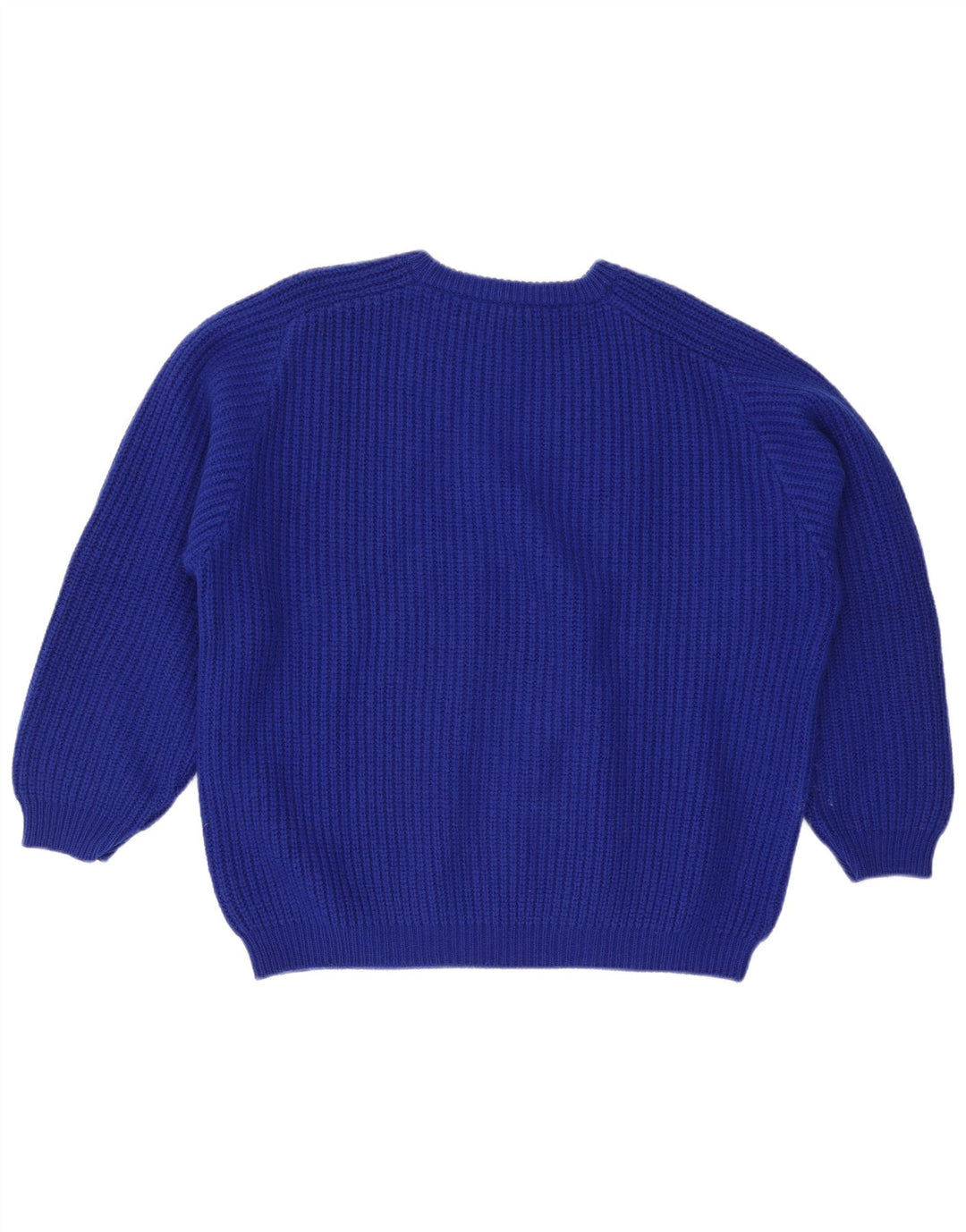 Benetton Mens Boat Neck Jumper Sweater IT 52 Large Blue Wool
