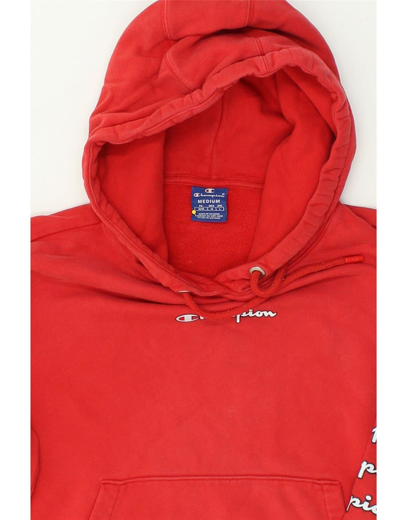 CHAMPION Womens Loose Fit Graphic Hoodie Jumper UK 14 Medium Red Cotton | Vintage Champion | Thrift | Second-Hand Champion | Used Clothing | Messina Hembry 