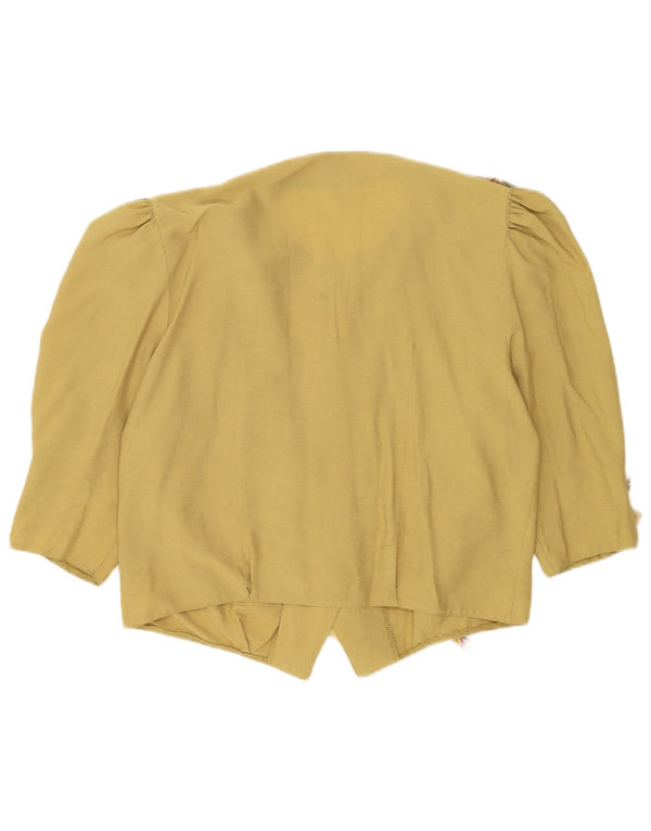 Vintage Womens 3/4 Sleeve 5 Button Blazer Jacket UK 16 Large Green