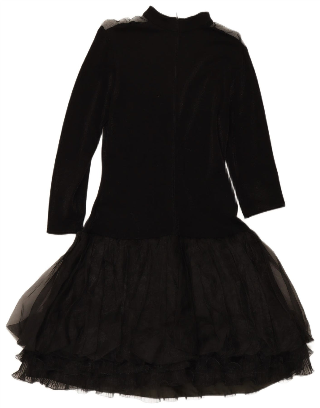 VERA MONT Womens Long Sleeve Tiered Dress UK 12 Medium Black