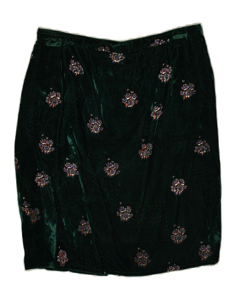 VINTAGE Womens Straight Skirt W30 Medium Green Floral | Vintage Vintage | Thrift | Second-Hand Vintage | Used Clothing | Messina Hembry 