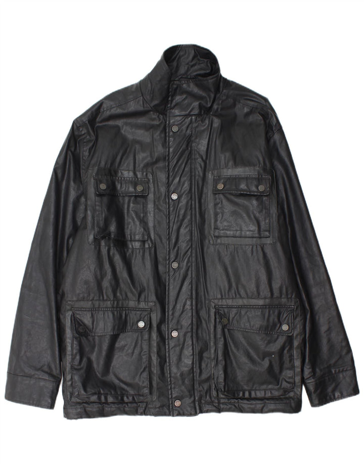 Kartel Mens Utility Jacket UK 42 XL Black Cotton