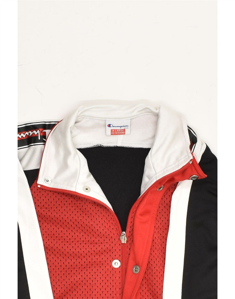 CHAMPION Boys Tracksuit Top Jacket 13-14 Years XL Red Colourblock | Vintage Champion | Thrift | Second-Hand Champion | Used Clothing | Messina Hembry 