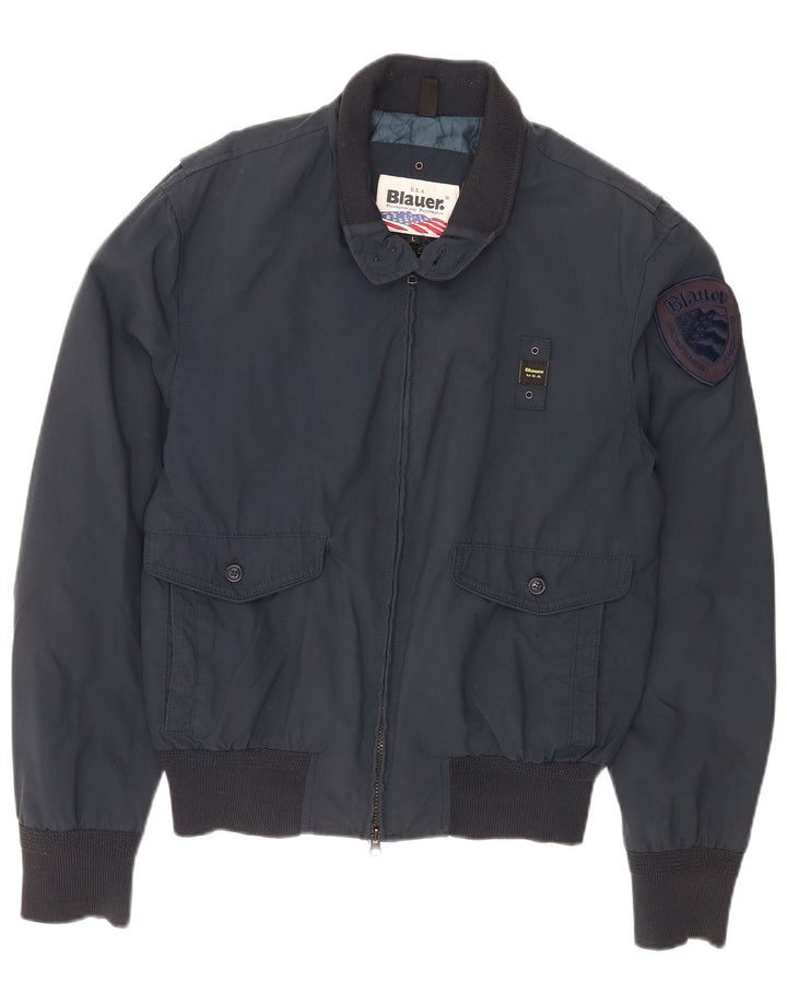 Blauer Mens Bomber Jacket UK 40 Large Navy Blue Nylon