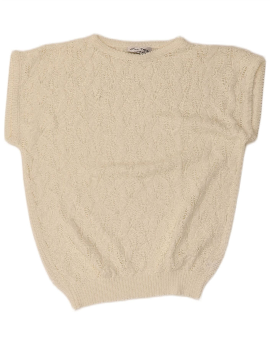 CARLA FERRONI Womens Boat Neck Jumper Sweater UK 14 Medium White