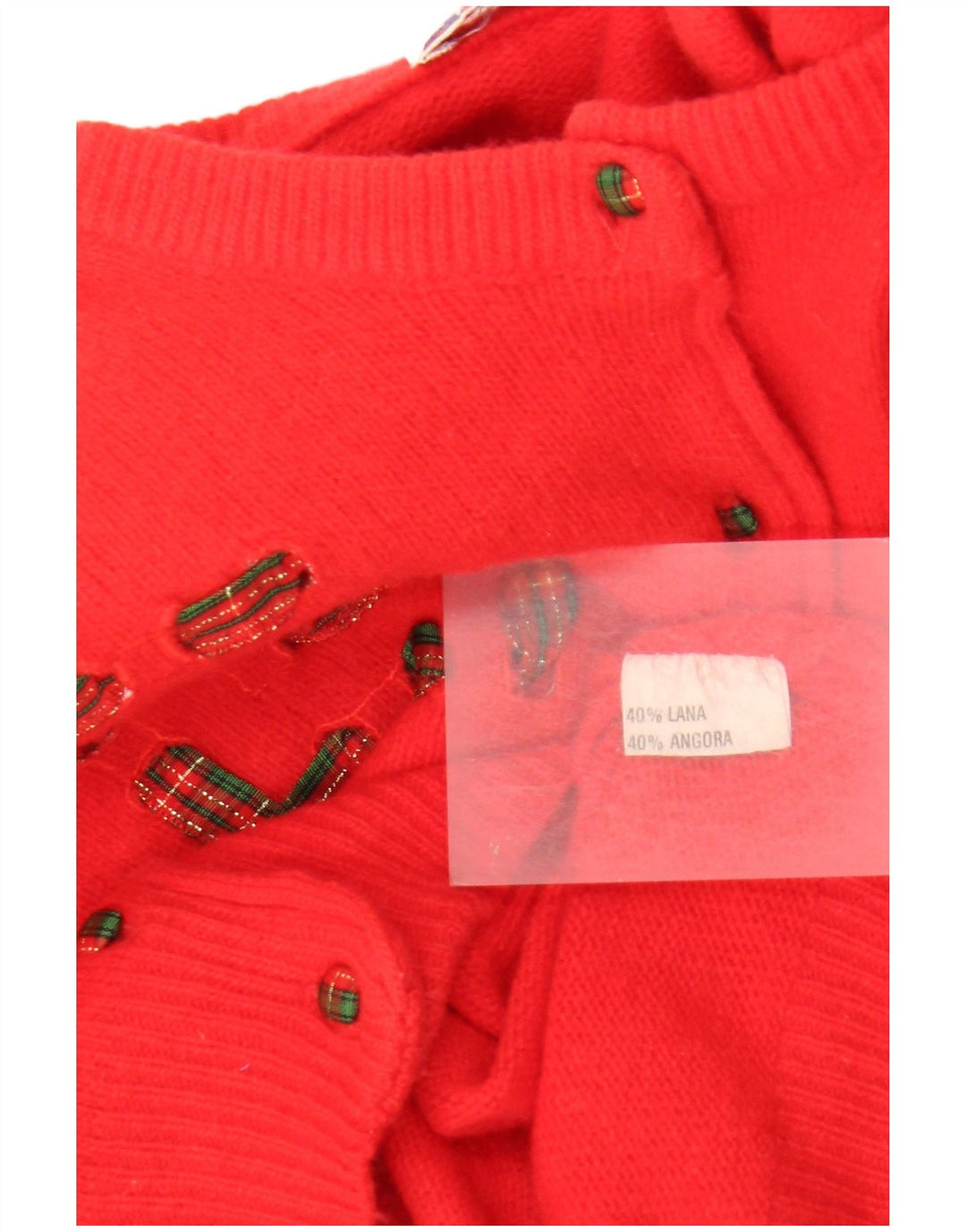 Vintage Womens Cardigan Sweater UK 14 Medium Red Wool