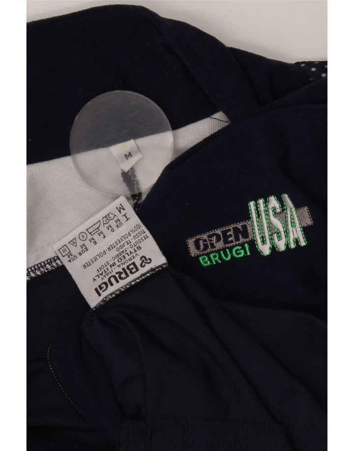 Brugi Mens Graphic Velour Tracksuit Top Jacket Medium Navy Blue Colourblock