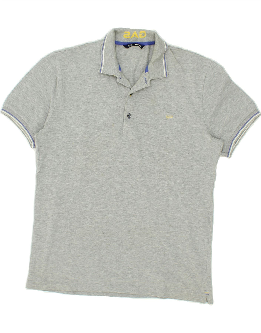 GAS Mens Polo Shirt Large Grey Vintage Gas and Second-Hand Gas from Messina Hembry 