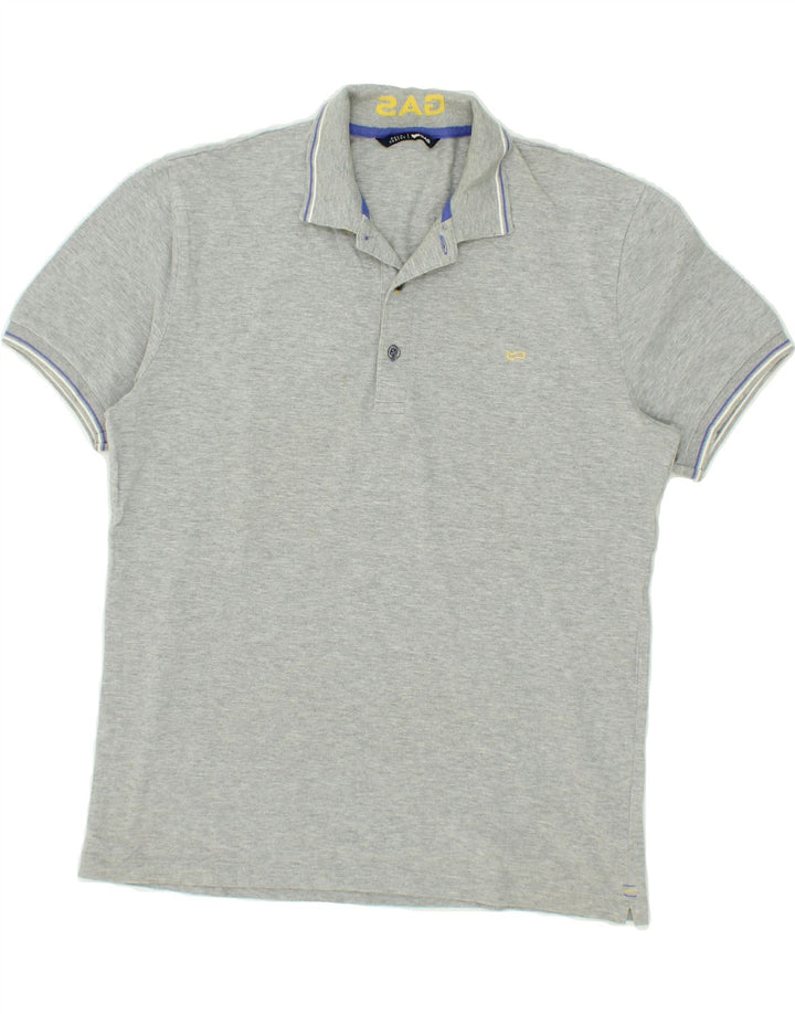 GAS Mens Polo Shirt Large Grey Vintage Gas and Second-Hand Gas from Messina Hembry 