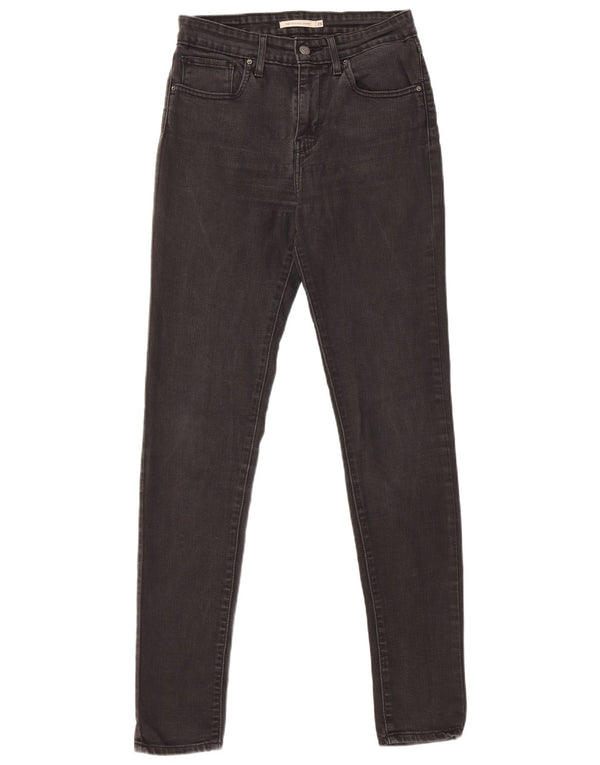 Levi's Womens 721 High Rise Skinny Jeans W28 L32 Black Cotton