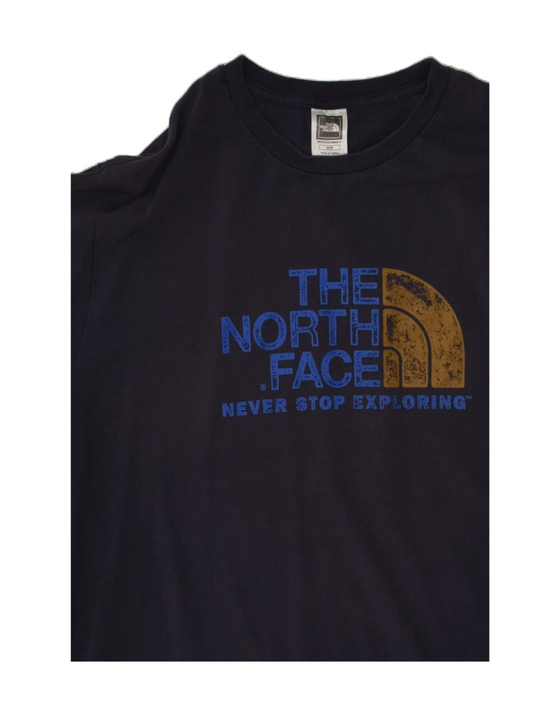 THE NORTH FACE Mens Graphic T-Shirt Top Medium Navy Blue Cotton | Vintage The North Face | Thrift | Second-Hand The North Face | Used Clothing | Messina Hembry 