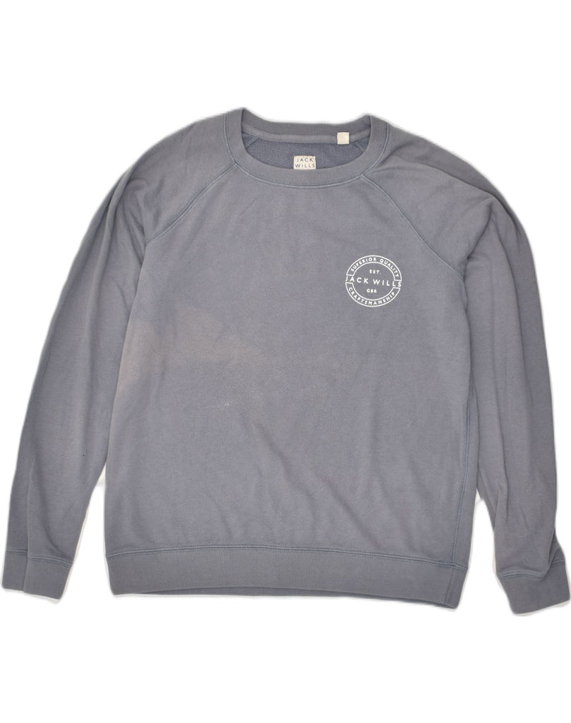 JACK WILLS Womens Sweatshirt Jumper UK 12 Medium  Grey | Vintage Jack Wills | Thrift | Second-Hand Jack Wills | Used Clothing | Messina Hembry 