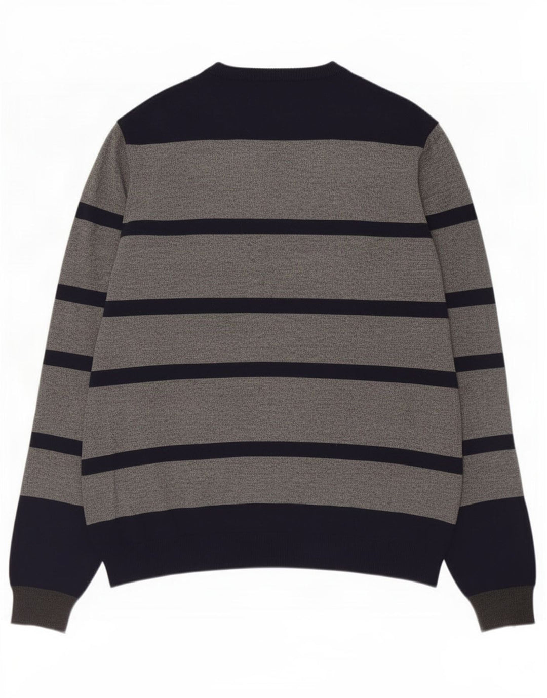 Sun68 Mens Crew Neck Jumper Sweater Large Grey Striped Wool