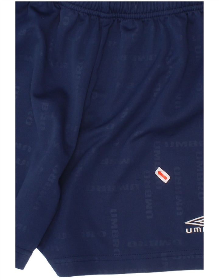 UMBRO Boys Graphic Sport Shorts 13-14 Years Navy Blue Polyester