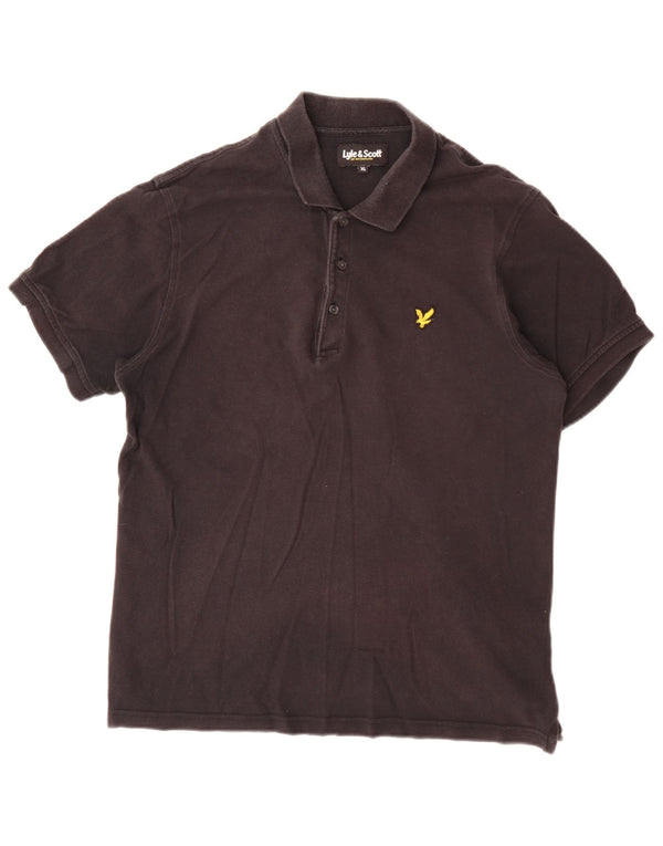 Lyle & Scott Mens Polo Shirt XL Black Cotton