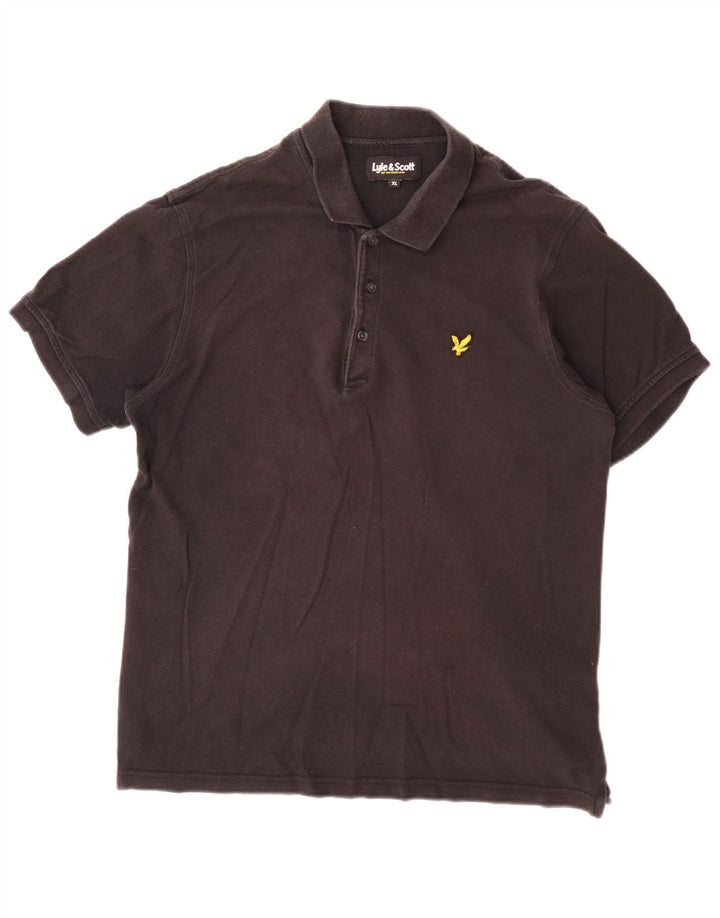 Lyle & Scott Mens Polo Shirt XL Black Cotton