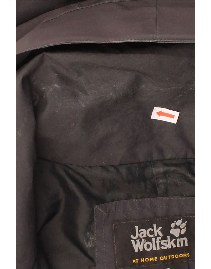 JACK WOLFSKIN Mens Hooded Windbreaker Jacket UK 48 2XL Black Polyester Vintage Jack Wolfskin and Second-Hand Jack Wolfskin from Messina Hembry 