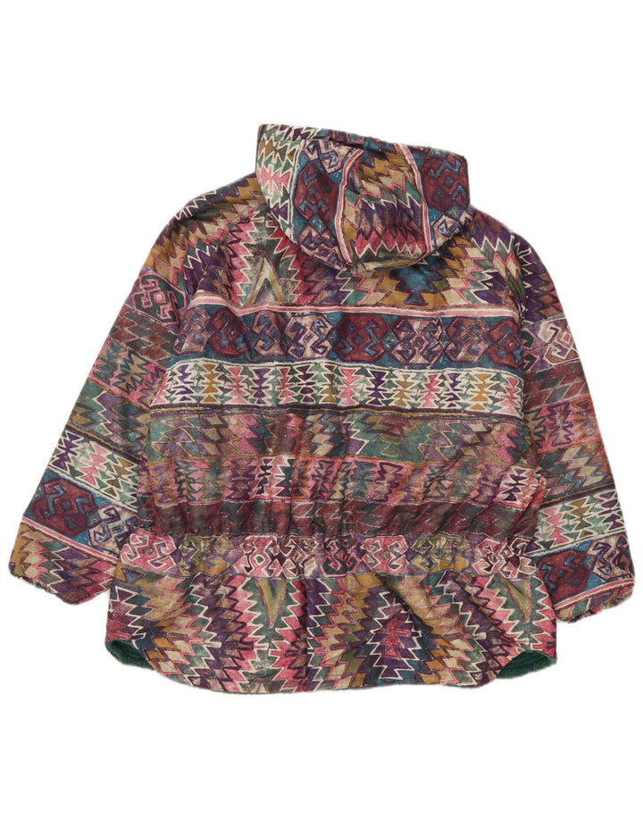 Crazy Idea Womens Hooded Windbreaker Jacket UK 14 Medium Multicoloured