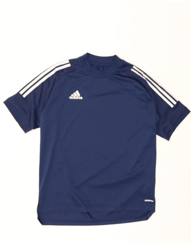 ADIDAS Mens Aeroready T-Shirt Top Medium Navy Blue Polyester Vintage Adidas and Second-Hand Adidas from Messina Hembry 